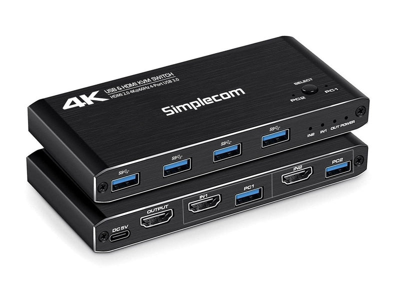 Simplecom KM420 2-Port HDMI KVM Switch HDMI 2.0 4K@60Hz 4-Port