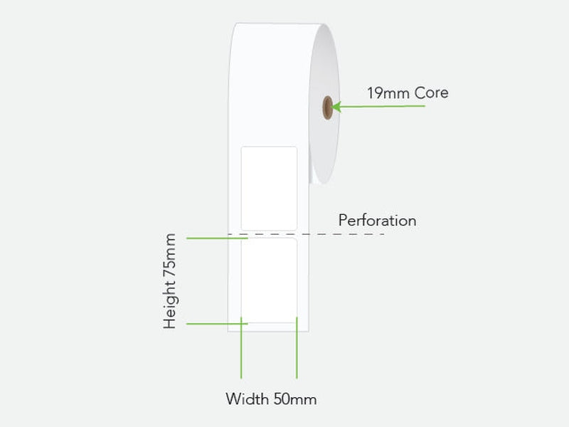 LA5075TP1AC19MM100 Calibor Label Therm Perm 50X75 1ACS 100/R 19MM 24/BOX