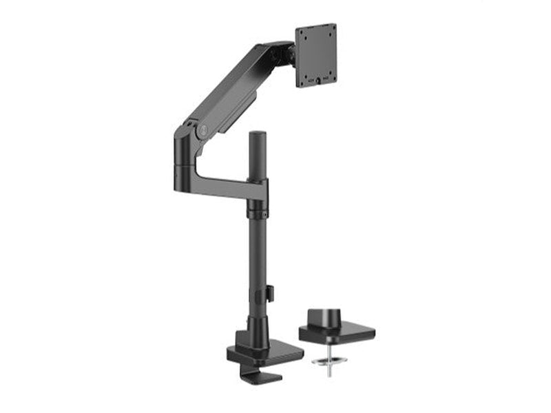 Brateck LDT81-C012P-B Noteworthy Pole-Mounted Heavy-Duty Gas Spring Monitor Arm for Most 17"~49" Monitors, Fine Texture Black New