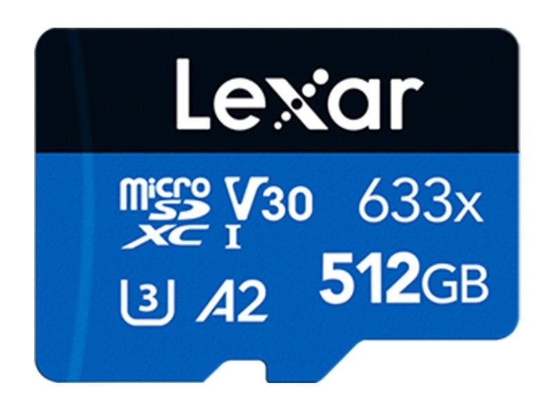 Lexar 633x MicroSDXC 512GB CL10 A1 UHS-I U3V30 Memory Card