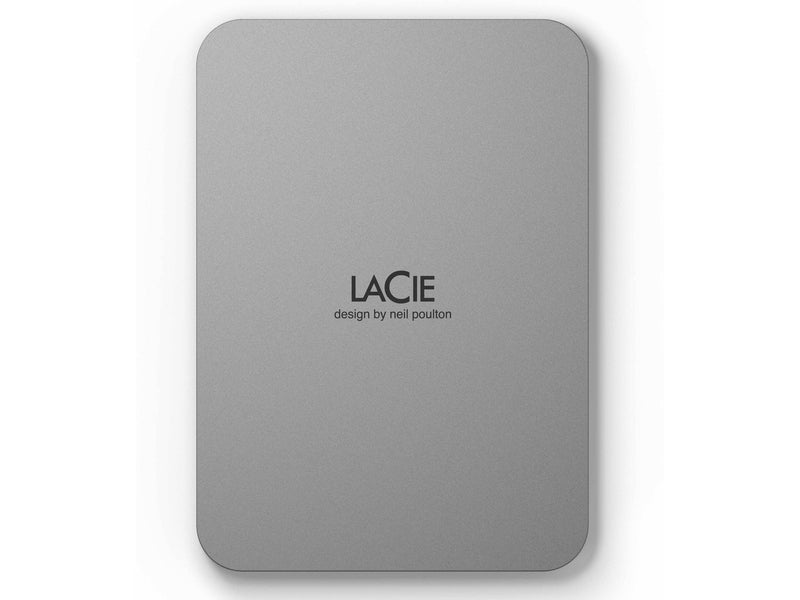 Lacie Mobile Drive V2 External Portable 4TB USB-C Moon Silver 3Yr