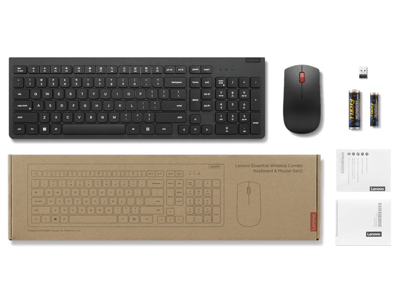 Lenovo 4X31N50708 Essential Wireless Combo Keyboard & Mouse Gen 2