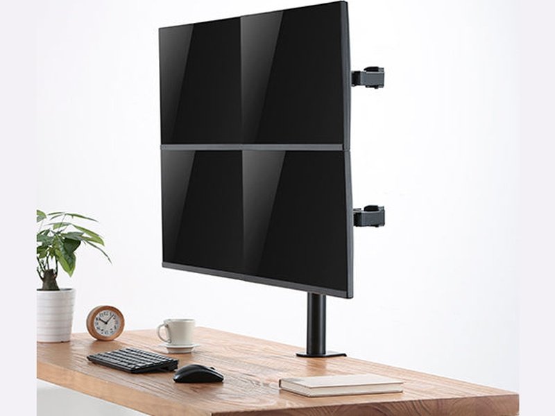 Brateck Quad Monitors Affordable Steel Articulating Monitor Arm Fit Most 17"-32" Monitors Up to 9kg per screen VESA 75x75/100x100