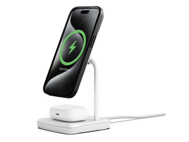 Cygnett ChargeBase 2-in-1 Magnetic Wireless Charger - White CY4776PPWIR