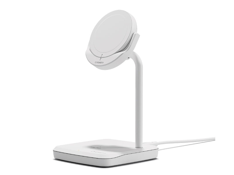 Cygnett ChargeBase Qi2 2-in-1 Magnetic 15W Wireless Charger - White