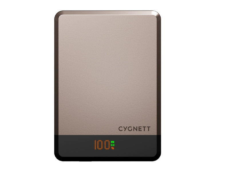 Cygnett MagSlim 5k Magnetic Wireless Power Bank - Champagne