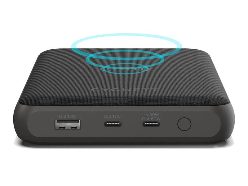 Cygnett ChargeUp Edge+ 27KmAh USB-C Laptop and Wireless Power Bank - Black CY3113PBCHE