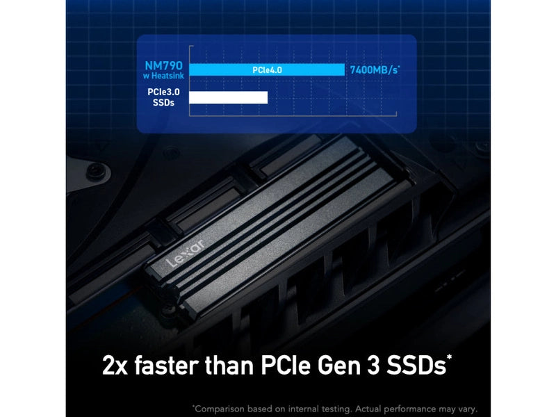 Lexar NM790 1TB with Heatsink M.2 2280 PCIe Gen 4×4 NVMe SSD