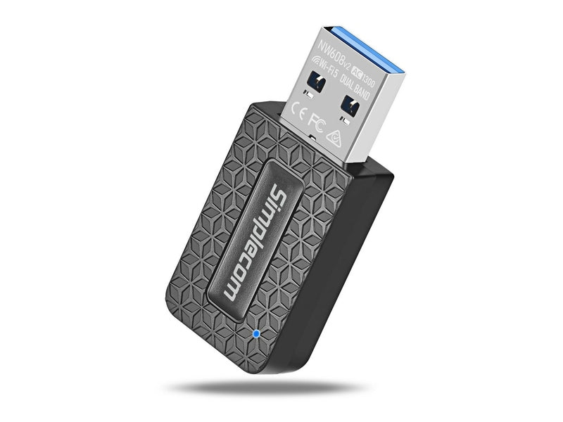 Simplecom NW608v2 WiFi 5 AC1300 Dual-Band USB 3.0 Wireless Adapter