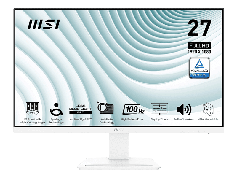 MSI PRO MP273AW 27" 100Hz Full HD 1ms Anti-Glare IPS Business Monitor White