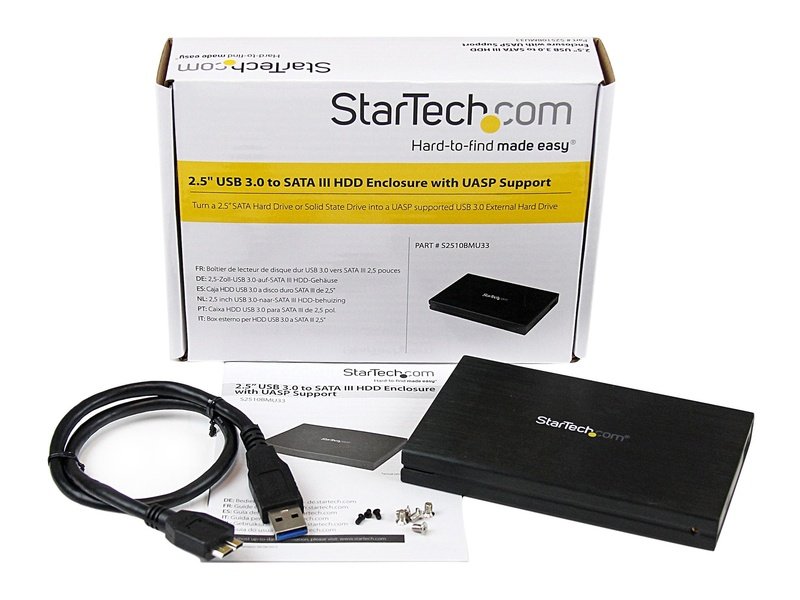 StarTech 2.5" Hard Drive Enclosure SupPorts UASP SATA 6Gbps