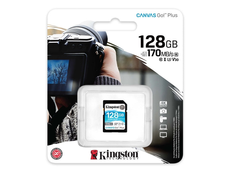 Kingston Canvas Go! Plus SDG3 128GB Class 10/UHS-I U3 SDXC