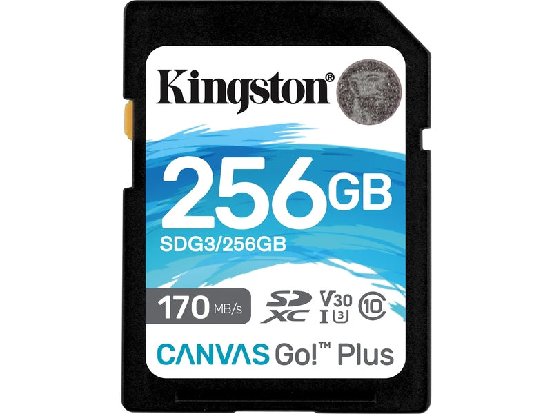 Kingston Canvas Go! Plus SDG3 256GB Class 10/UHS-I U3 SDXC