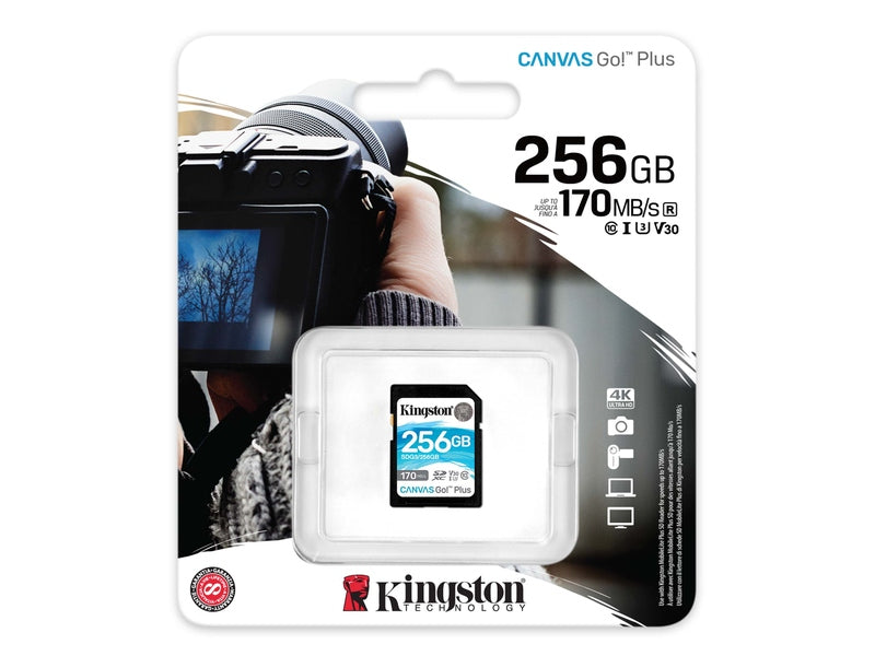 Kingston Canvas Go! Plus SDG3 256GB Class 10/UHS-I U3 SDXC