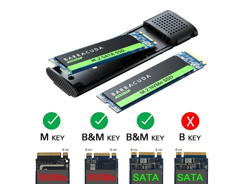 Simplecom SE516 NVMe / SATA Dual Protocol M.2 SSD Tool-Free USB-C Enclosure