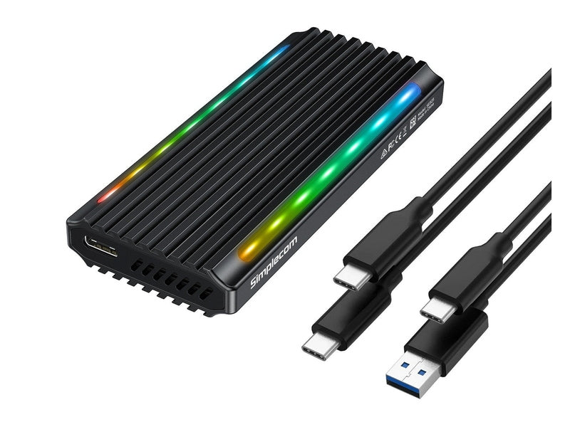 Simplecom SE525 NVMe / SATA M.2 SSD USB-C Enclosure with RGB Light