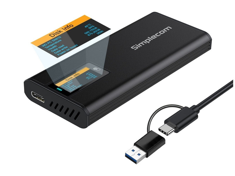 Simplecom SE530 NVMe / SATA M.2 SSD to USB-C Enclosure with SMART LED