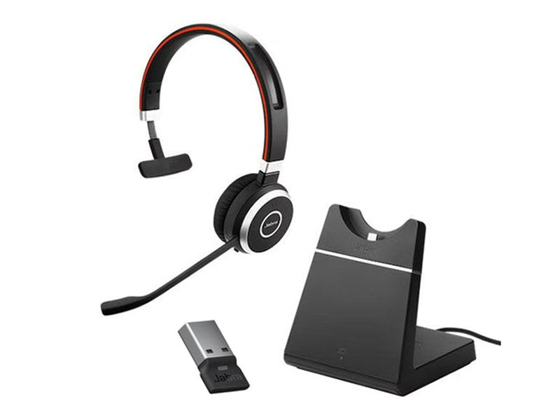 Jabra Evolve 65 SE UC Mono Bluetooth Business Headset USB Dongle + Stand