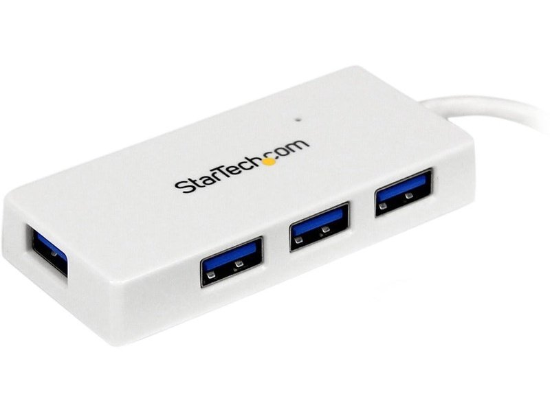 StarTech Portable 4 Port SuperSpeed Mini USB 3.0 Hub 5Gbps White