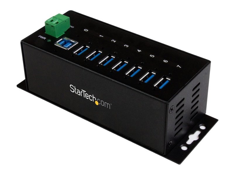 StarTech 7 Port USB 3.0 Hub Industrial Metal ESD & Surge Protection Mount