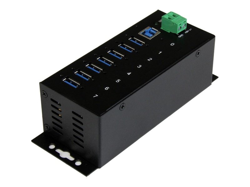 StarTech 7 Port USB 3.0 Hub Industrial Metal ESD & Surge Protection Mount