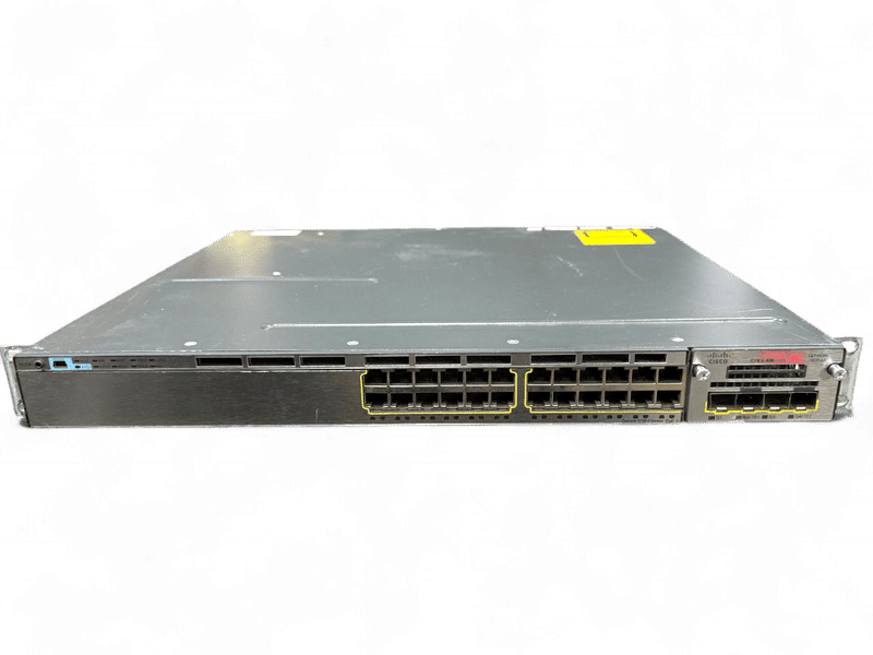 **Used** Cisco WS-C3750X-24P-L V02 24-Port PoE+ Switch w/ 10GbE SFP+Module, Dual PSU