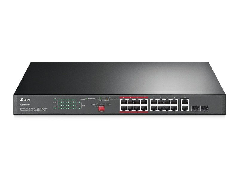 TP-Link TL-SL1218MP 16-Port 10/100 Mbps + 2-Port Gigabit Rackmount Switch with 16-Port PoE+