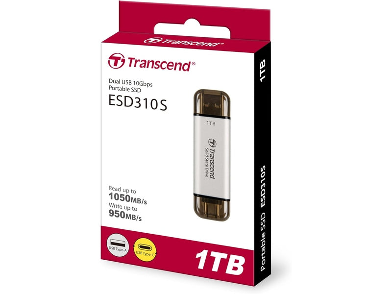 Transcend ESD310 1 TB Portable Solid State Drive Silver