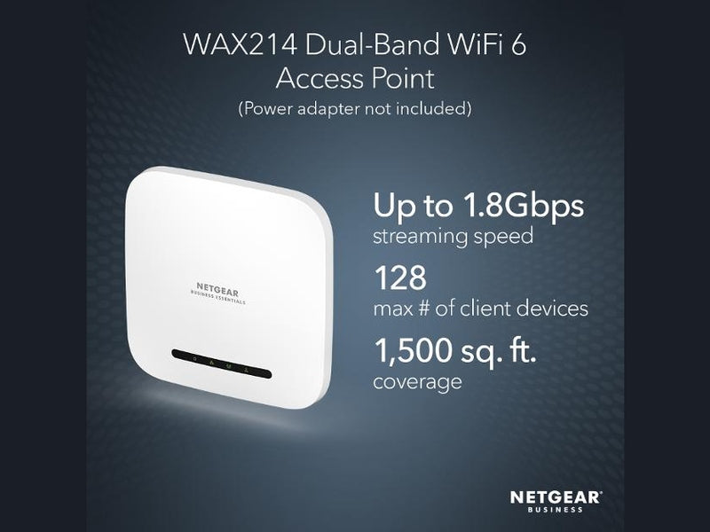 Netgear WAX214 Wi-Fi 6 Dual-Band AX1800 Wireless Access Point