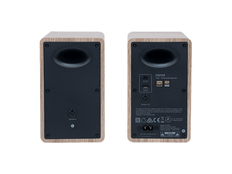 Edifier M60 Compact Desktop Bluetooth Speakers - Classic Oak