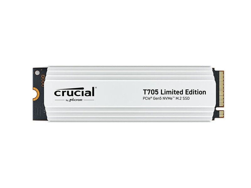 Crucial T705 PCIe Gen5 NVMe M.2 SSD with Limited Edition White Heatsink 2TB