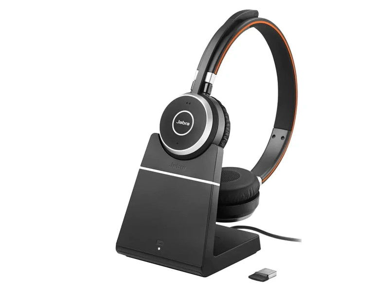 Jabra Evolve 65 SE UC Stereo Wireless Bluetooth Headset with Charging Stand and BT Dongle 6599-833-499