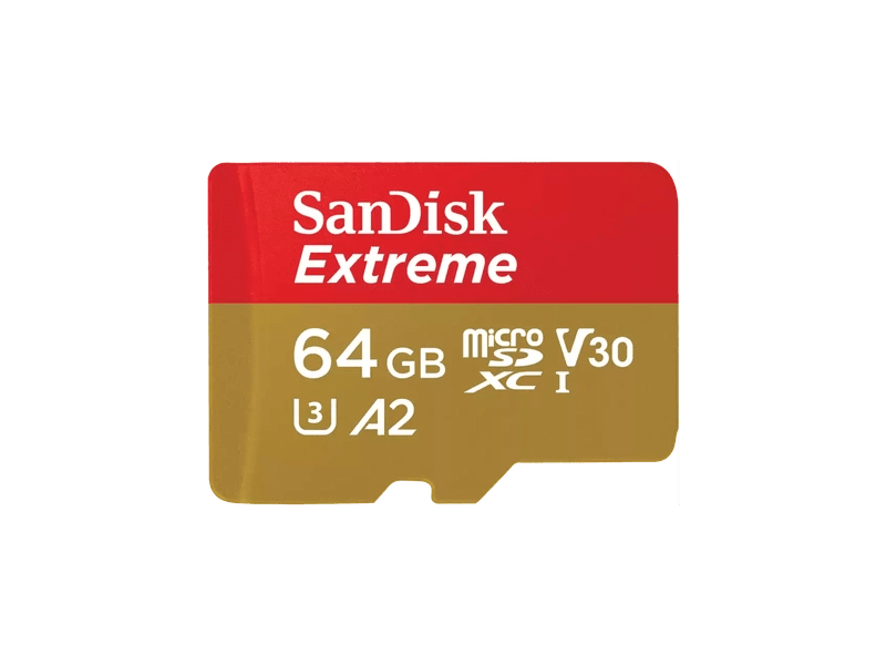 SanDisk Extreme 64GB C10 U3 V30 A2 microSDXC Card with Adapater SDSQXAH-064G-GN6AA