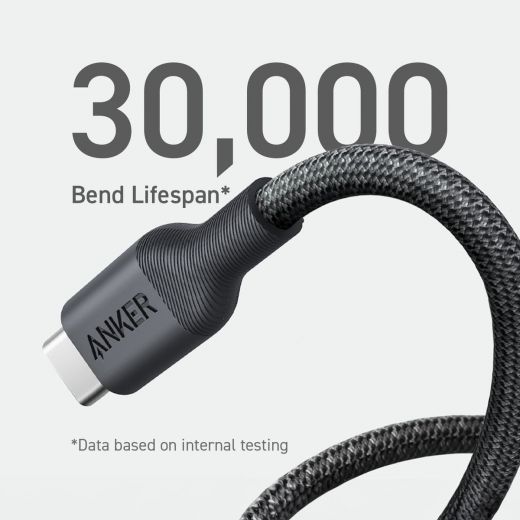 Anker 544 Bio-Nylon USB-C to USB-C Cable 1.8m Black A80F6H11