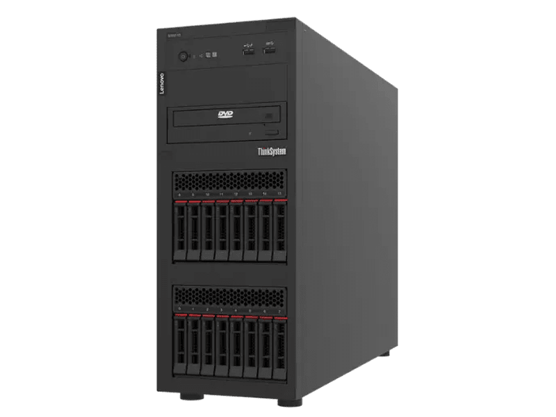 Lenovo ThinkSystem ST250 V3 Tower Server, E-2434 4C 16GB 2.5"HS 0/8 800W