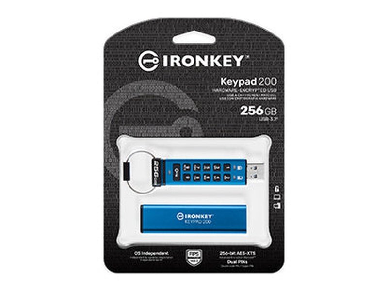 Kingston IronKey Keypad 200 256GB Encrypted USB Flash Drive