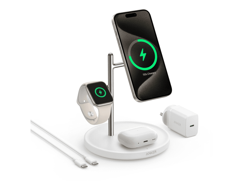 Anker MagGo 3-in-1 Wireless Charging Stand with Qi2 B25M3T21