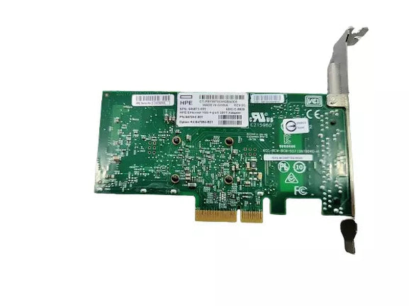 HP 647592-001 331T 1Gb 4-Port Gigabit Ethernet PCI-E x4 Full-Height Adapter *used