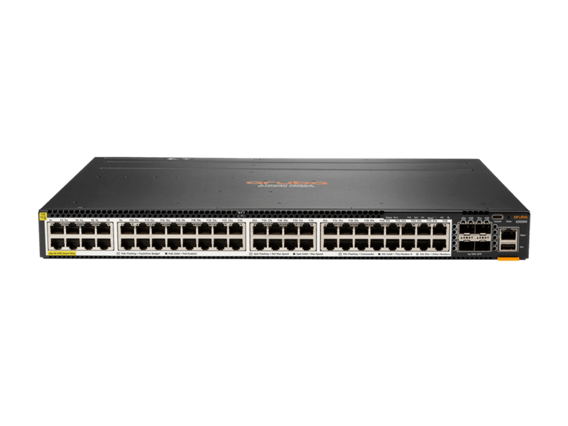 HPE JL659A Aruba 6300M 48-Port 4x10G SFP56 CL6 PoE+ 2880W Manageable Gigabit Switch