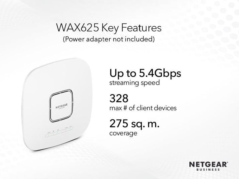 Netgear WAX625 AX3000 Dual-Band PoE Multi-Gig Insight Managed WiFi 6 Access Point